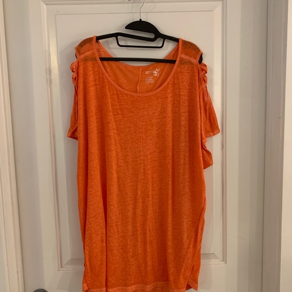 Orange T-shirt semi cold shoulder - Picture 1 of 4